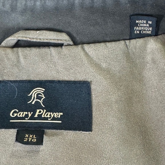 Gary Player Faux Suede Zip Jacket Taupe Brown Mens XXL Classic Golf Style - Picture 8 of 11